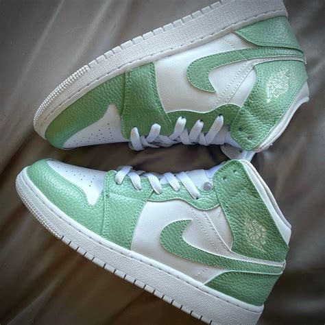 Custom Air Jordan 1 Sage Green In 2022 Nike Shoes Girls Air Jordans
