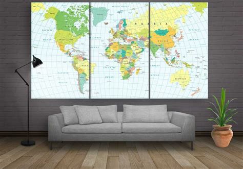 World Map Panel Canvas Art Canvas Art Wall Decor