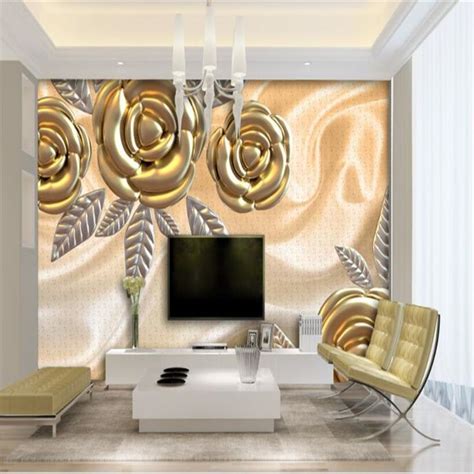 Beibehang Custom 3d Wallpaper Gold Rose Cloth Pattern Dynamic