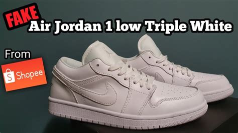 Fake Air Jordan 1 Low Triple White Shopee Sneaker Purchase Youtube
