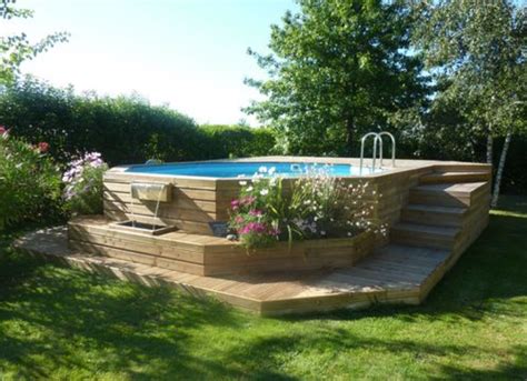 Les Piscines En Bois En Photo Above Ground Pool Landscaping Above