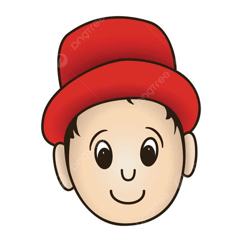 รูปภาพประกอบไอคอนรูปเด็กยิ้มด้วยหมวกฤดูร้อนสีแดง เวกเตอร์ Png รอยยิ้ม อีโมจิ อีโมจิเด็ก