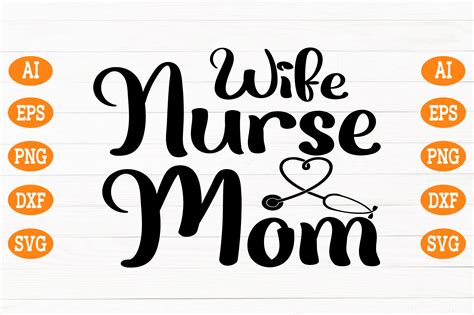 Wife Nurse Mom Svg Graphic By Design River · Creative Fabrica