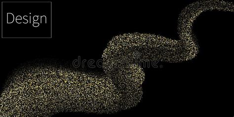 Golden Particles Fluid Flow Gold Glitter Texture Stock Vector
