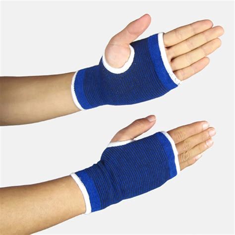 Blue Nylon Sports Elastic Breathable Hand Wrist Wrap Stretchy Joint