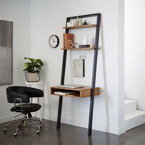 Ladder Shelf Desk In 2020 Ladder Shelf Desk Small Space Interior