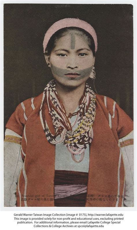 Taiwan Atayal Woman Historical Tattoos Retro Tattoos Woman Face