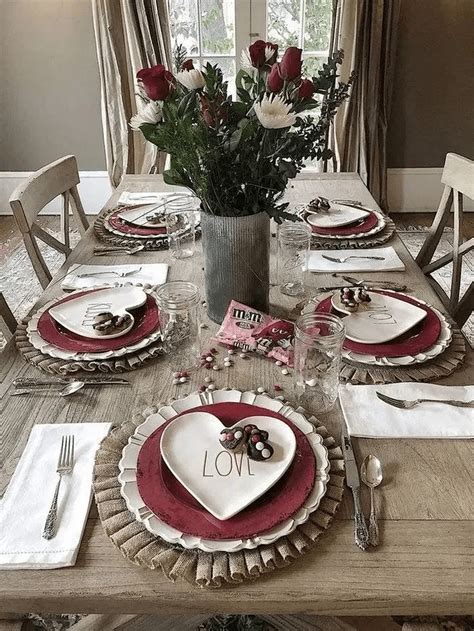 34 Awesome Valentine Table Settings For Romantic Dinner Valentine Table Decorations