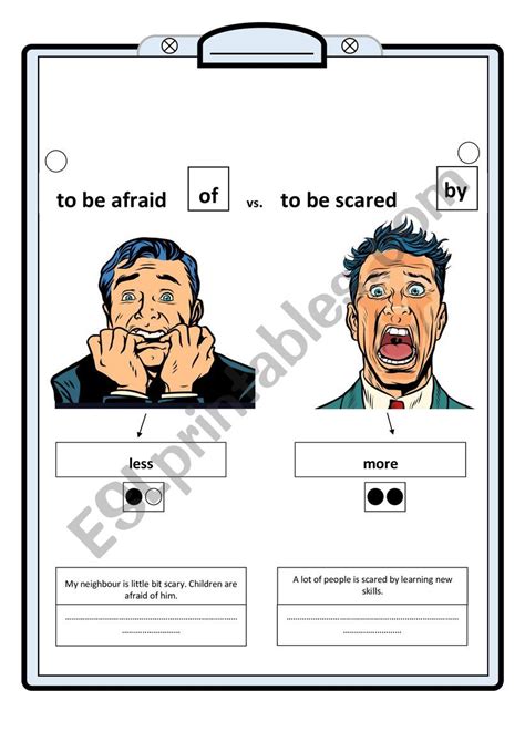 Be Afraid Of Or Be Scared By Esl Worksheet By Pooh81