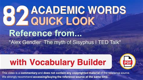 82 Academic Words Quick Look Ref From Alex Gendler The Myth Of