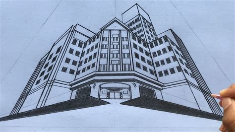 How To Draw Using Three Point Perspective Draw A Building Step By