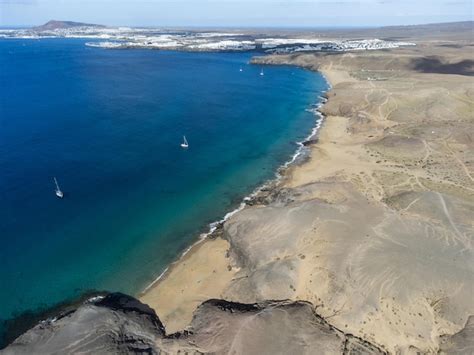 Premium Photo Papagayo Beaches In Lanzarote Aerial Drone View