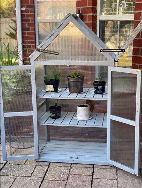 Mini Greenhouse Kit French Gray 3 Tier Solid Wood Etsy
