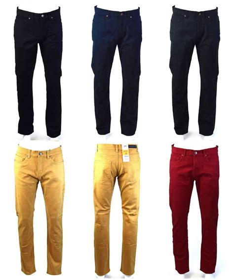 120 Units Of Mens Slim Jeans Solid Assorted Colors Mens Jeans At