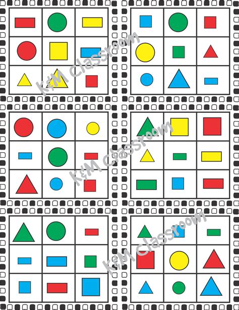 Km Classroom Bingo Shapes