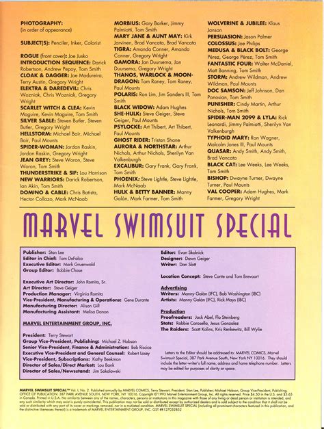 Marvel Swimsuit Special Issue Viewcomic Reading Comics Online For