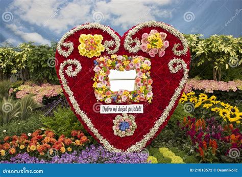 Heart Shaped Flower Arrangement Stock Photo Image Of Mirror Blue