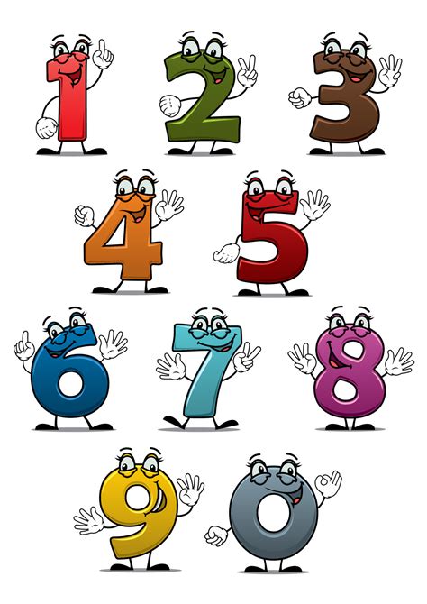 Cartoon Funny Numbers And Digits 11230641 Vector Art At Vecteezy