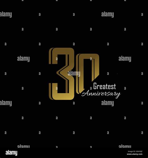 30 Year Anniversary Logo Vector Template Design Illustration Gold And