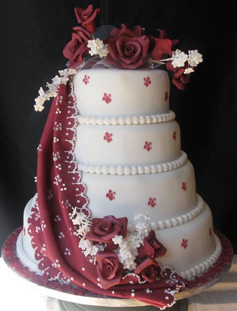 Sugarcraft By Soni Four Tier Wedding Cake Falling Drape With Roses
