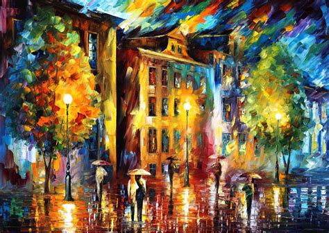 Night Enigma Palette Knife Oil Painting On Canvas By Leonid Afremov Night