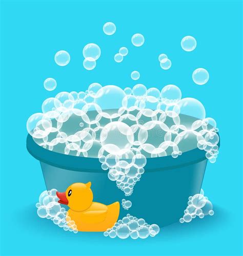 A Basin With A Soapy Solution For Washing Clothes Vector Flat Illustration Stock Vector