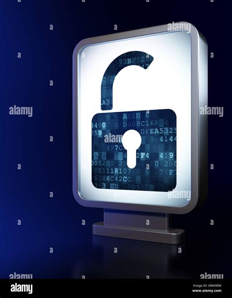 Privacy Concept Opened Padlock On Billboard Background Stock Photo Alamy