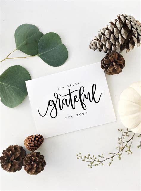 Im Truly Grateful For You Card Truly Grateful Card Etsy Hand