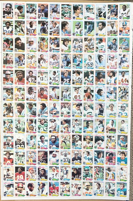 Lot Detail Lot Of 4 1982 Topps Football Uncut Sheets Makes A
