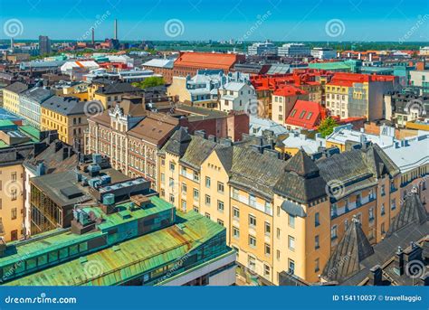 Panoramic View Of Helsinki Old City Center Finland Stock Image Image