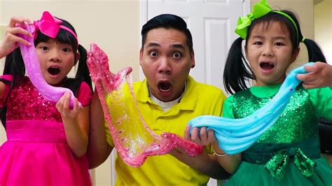 Jannie And Emma Chơi Làm Slime Với Nhiều Bong Bóng đầy Màu Sắc Vui Nhộn Youtube