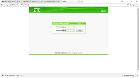 If you are logged in, type the following command. cara set modem zte f609 sebagai acces point: cara setting ...