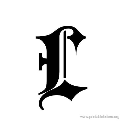 Printable Letter Old English L Tattoo Lettering Fonts Lettering