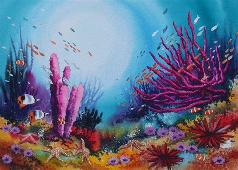Beginner Simple Coral Reef Painting Ocean Coral Reef Acrylic Painting