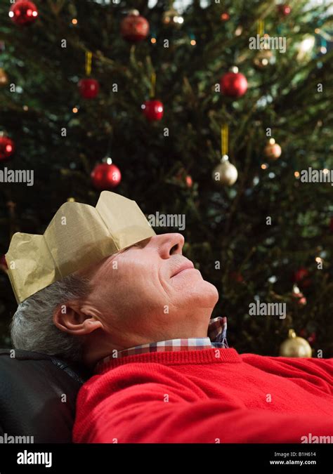Man Sleeping In An Armchair Stock Photo Alamy