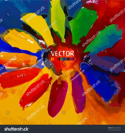 Colorful Rainbow Watercolor Flower Vector Stock Vector Royalty Free