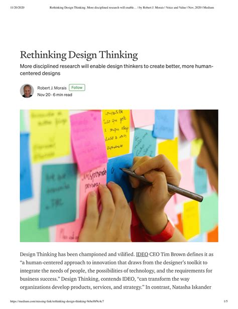 Pdf Rethinking Design Thinking