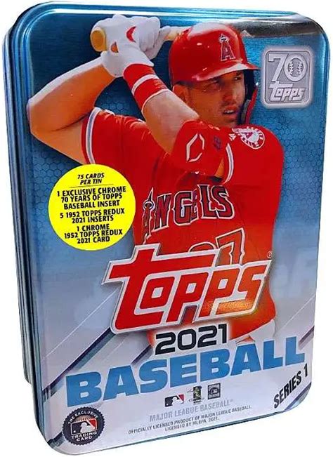 Mlb Topps 2021 Series 1 Baseball Mike Trout Trading Card Tin Set 75