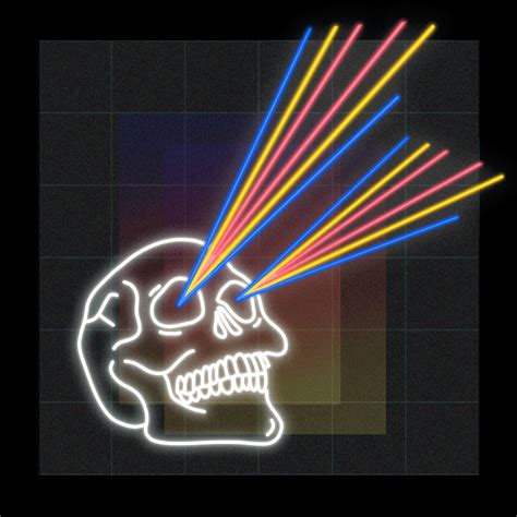 Sights For Sore Eyes S Colorful Primary Neon Lasers Animation Skull Skeleton 80s