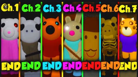 All 7 Piggy Chapters Endings Roblox Youtube