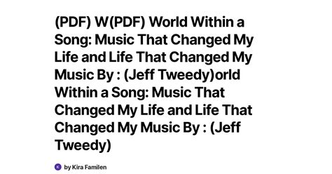 Pdf Wpdf World Within A Song Music That Changed My Life And Life