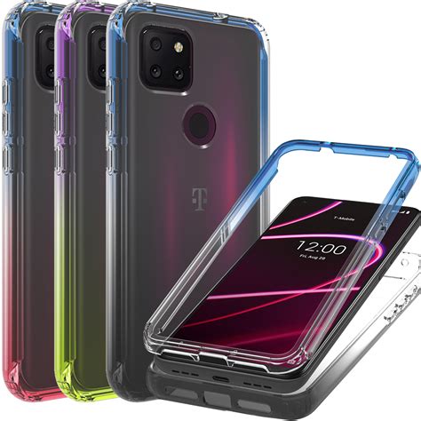 For Tcl T Mobile Revvl 5g Case Clear Full Body Tpu Rubber Colorful