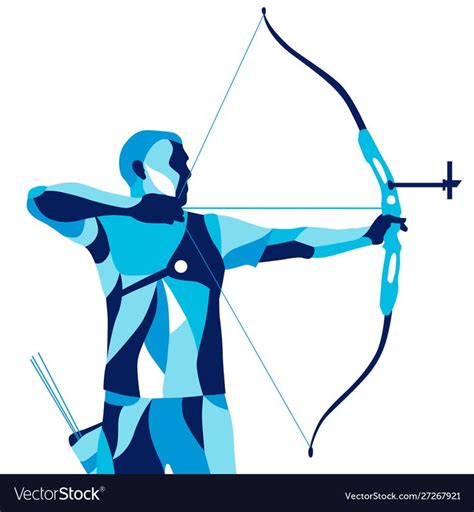 Trendy Stylized Illustration Movement Archer Sports Archery Line