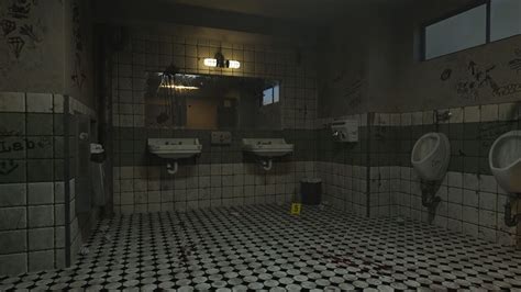 Crime Scene Bathroom Kick Ass Render Stock