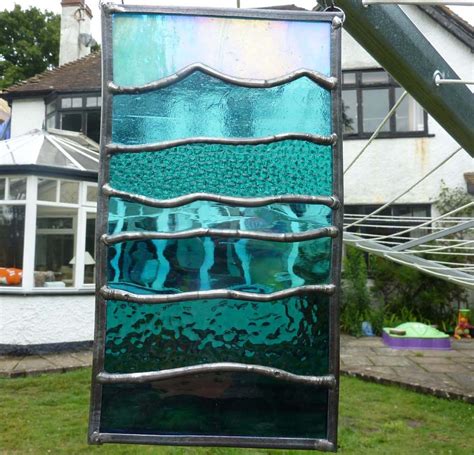 Ocean Wave Stained Glass Panel Stained Glass Panels Glass Panels And Ocean Waves
