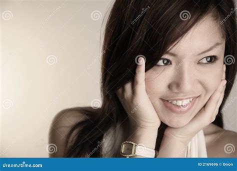 Asian Girl With Hands On Face Stock Photo Image Of Hands Woman 2169696
