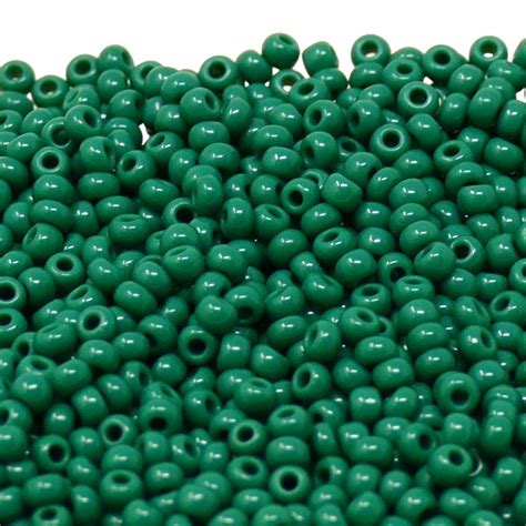 Preciosa Seed Beads 80 Opaque Dark Green 20g Beads And Beading