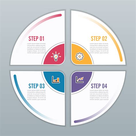 Circle Infographic Template Four Option 689754 Vector Art At Vecteezy
