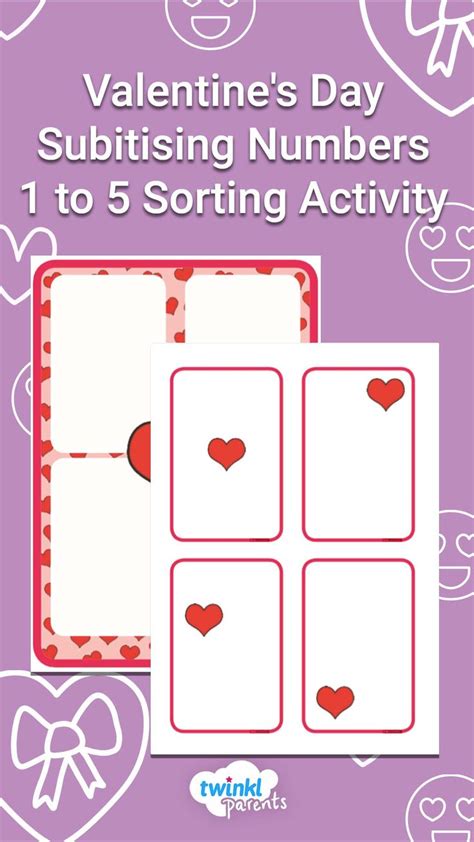 Valentines Day Subitising Numbers 1 To 5 Sorting Activity Sorting
