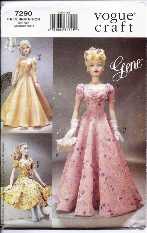 Vogue Doll Collection Sewing Pattern 7290 Gene Doll Dress Evening